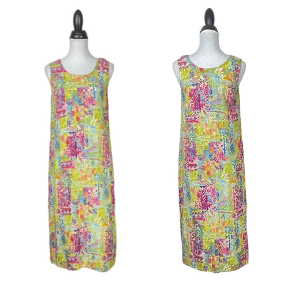 Mlle Gabrielle | 6/8 Colorful Swim Coverup Casual Summer Sleeveless Midi Dress